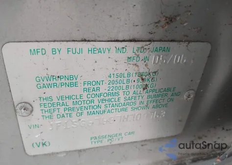 2007 Subaru Forester 2.5X L.l. Bean Edition from USA, damaged, VIN JF1SG67687H709763